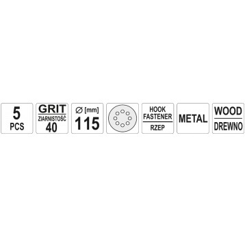 KRĄŻKI ŚCIER RZEP OTWORY 115mm P40 5ST
