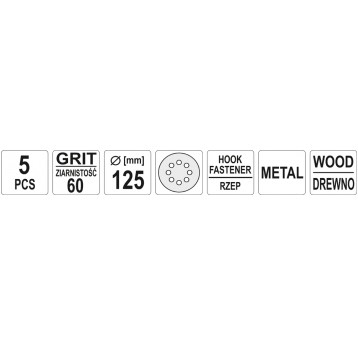 KRĄŻKI ŚCIER RZEP OTWORY 125mm P60 5ST