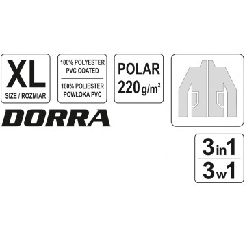 KURTKA DORRA 3W1 ROZMIAR XL YATO