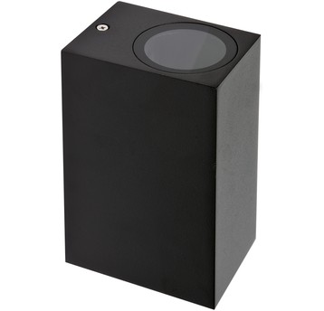LAMPA ŚCIENNA ZEWN. CZARNA ALUM. 2XGU10