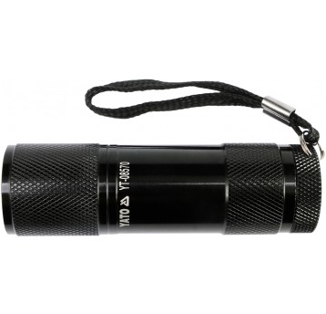 LATARKA ALUMINIOWA, 9 LED, CZARNA