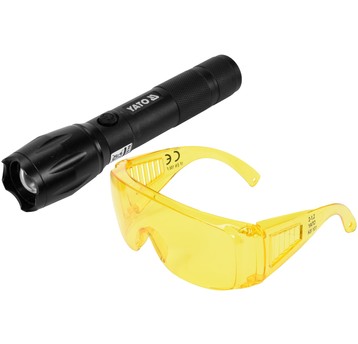 LATARKA UV AKUMULATOROWA 1W I OKULARY