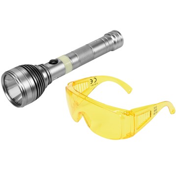LATARKA UV AKUMULATOROWA 3W I OKULARY