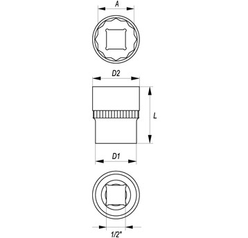 NASADKA 6MM 3/8 6-KĄT. CV KRÓTKA