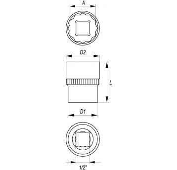 NASADKA 6MM 3/8 6-KĄT. CV KRÓTKA