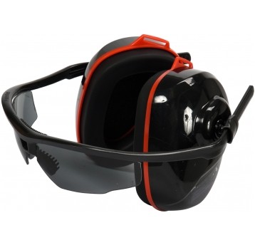 NAUSZNIKI ZINTEGR. Z OKULARAMI SZARE