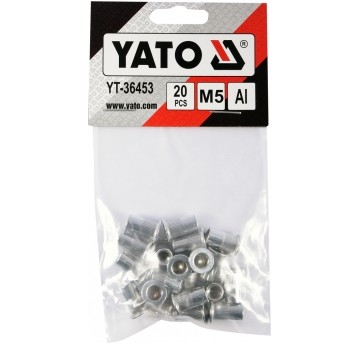 NITONAKRĘTKI ALUMINIOWE M5, 20SZT