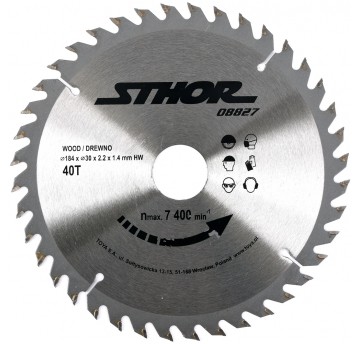 PIŁA TARCZOWA Z WĘGLIKIEM D184 T40 d30