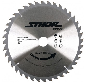 PIŁA TARCZOWA Z WĘGLIKIEM D250 T40 d30