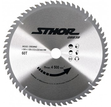 PIŁA TARCZOWA Z WĘGLIKIEM D300 T60 d30