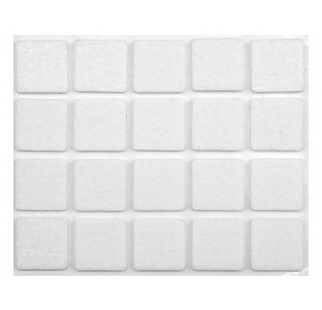 PODKŁADKI FILCOWE 20X20 MM BIAŁE