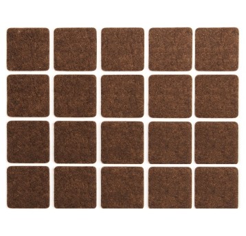PODKŁADKI FILCOWE 20X20 MM BRĄZOWE