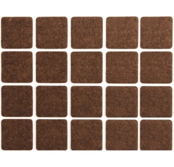 PODKŁADKI FILCOWE 20X20 MM BRĄZOWE