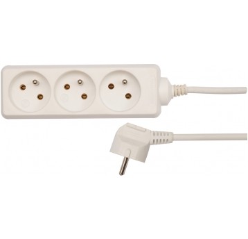 PRZEDŁUŻACZ ELEKTR./BIAŁY/ 3G Z/U 1,5M
