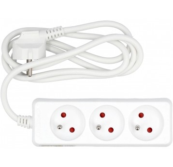 PRZEDŁUŻACZ ELEKTR./BIAŁY/ 3G Z/U 1,5M
