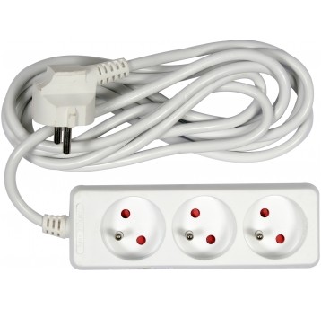 PRZEDŁUŻACZ ELEKTR./BIAŁY/ 3G Z/U 3M