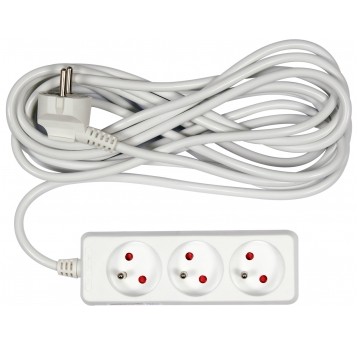 PRZEDŁUŻACZ ELEKTR./BIAŁY/ 3G Z/U 5M