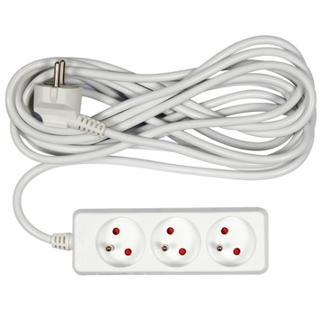 PRZEDŁUŻACZ ELEKTR./BIAŁY/ 3G Z/U 5M