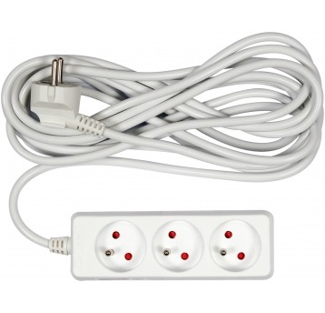 PRZEDŁUŻACZ ELEKTR./BIAŁY/ 3G Z/U 5M