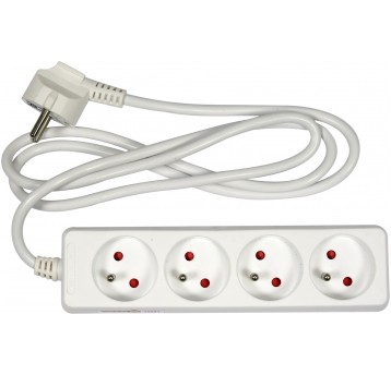 PRZEDŁUŻACZ ELEKTR./BIAŁY/ 4G Z/U 1,5 M
