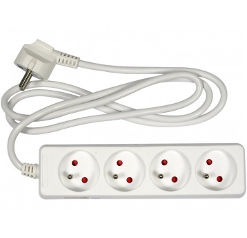 PRZEDŁUŻACZ ELEKTR./BIAŁY/ 4G Z/U 1,5 M