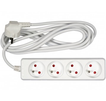 PRZEDŁUŻACZ ELEKTR./BIAŁY/ 4G Z/U 3M