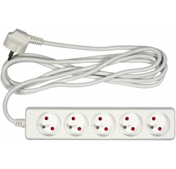 PRZEDŁUŻACZ ELEKTR./BIAŁY/ 5G Z/U 3M