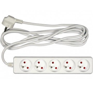 PRZEDŁUŻACZ ELEKTR./BIAŁY/ 5G Z/U 3M