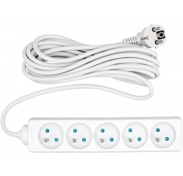PRZEDŁUŻACZ ELEKTR./BIAŁY/ 5G Z/U 5M