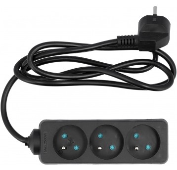 PRZEDŁUŻACZ ELEKTR./CZARNY/ 3G Z/U 1,5M
