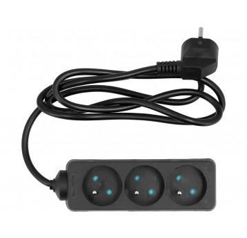 PRZEDŁUŻACZ ELEKTR./CZARNY/ 3G Z/U 1,5M