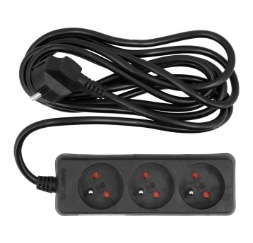 PRZEDŁUŻACZ ELEKTR./CZARNY/ 3G Z/U 3M