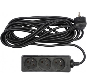 PRZEDŁUŻACZ ELEKTR./CZARNY/ 3G Z/U 5M