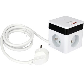 PRZEDŁUŻACZ KOSTKA Z USB 3G Z/U 1,5M