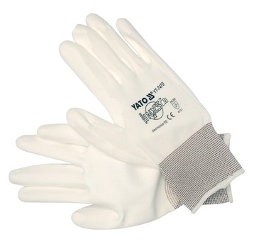RĘKAWICE ROBOCZE NYLON/PU BIAŁE 10
