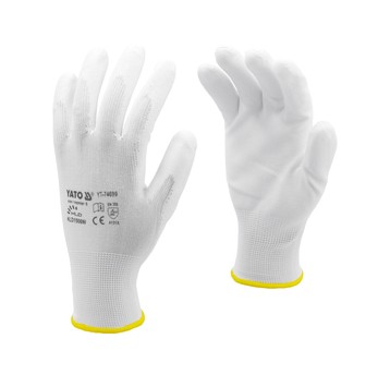 RĘKAWICE ROBOCZE NYLON/PU BIAŁE 9