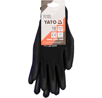 RĘKAWICE ROBOCZE NYLON/PU CZARNE 10