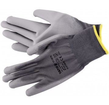 RĘKAWICE ROBOCZE POLIESTER/PU SZARE 9
