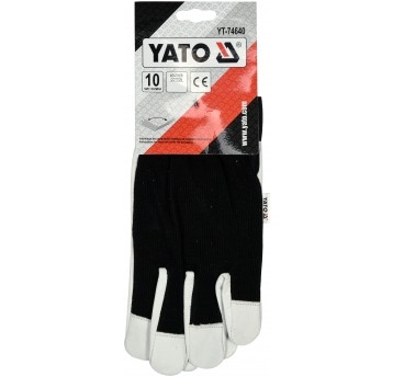 RĘKAWICE ROBOCZE SKÓRA ROZM. 10 CZARNE