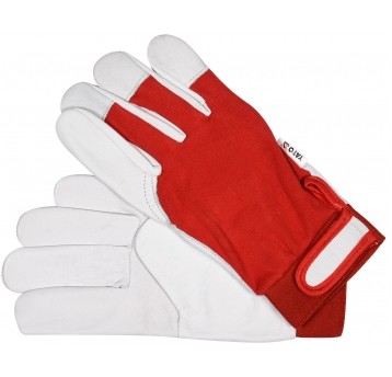 RĘKAWICE ROBOCZE SKÓRA ROZM. 9 CZERWONE