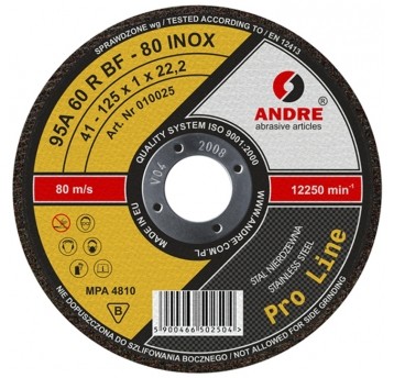 ŚCIERNICA 41 - 125 X 2,5 X 22,23 95A30RBF - 80 INO