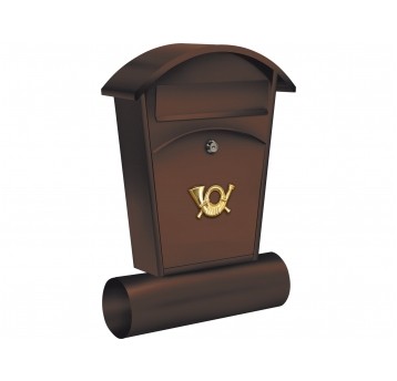 SKRZYNKA NA LISTY 480x280x80MM BRĄZOWA