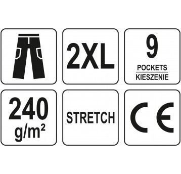 SPODNIE ROBOCZE STRETCH ONYX R. 2XL