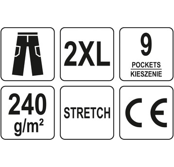SPODNIE ROBOCZE STRETCH ONYX R. 2XL