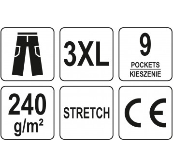 SPODNIE ROBOCZE STRETCH ONYX R. 3XL