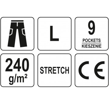 SPODNIE ROBOCZE STRETCH ONYX R. L