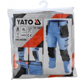 SPODNIE STRETCH JEANS L. BLUE R. XL