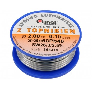 SPOIWO LUTOWNICZE Sn60Pb40 2,0/100