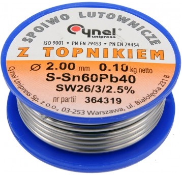 SPOIWO LUTOWNICZE Sn60Pb40 2,0/100