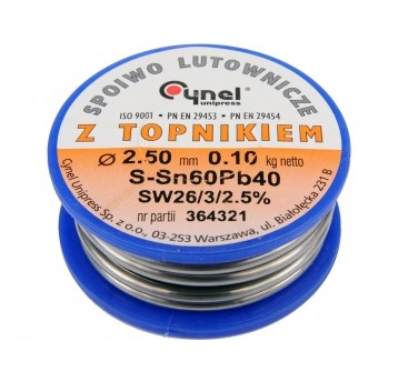 SPOIWO LUTOWNICZE Sn60Pb40 2,5/100